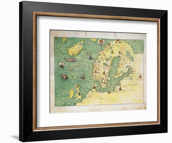 Northern Europe, from Atlas of the World in Thirty-Three Maps, 1553-Battista Agnese-Framed Giclee Print