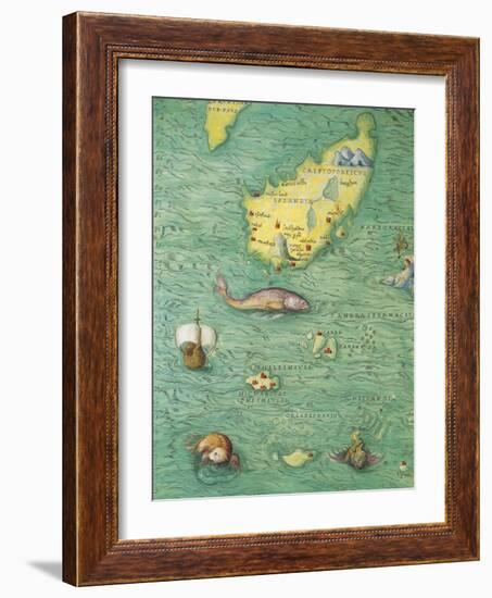 Northern Europe: Iceland, from Atlas of the World in Thirty-Three Maps, 1553-Battista Agnese-Framed Giclee Print