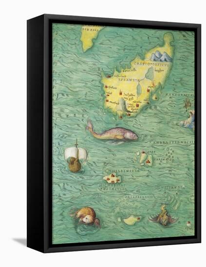 Northern Europe: Iceland, from Atlas of the World in Thirty-Three Maps, 1553-Battista Agnese-Framed Premier Image Canvas