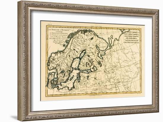 Northern Europe, Including Denmark, Norway, Sweden and Lapland, with Most of Western Russia, from…-Charles Marie Rigobert Bonne-Framed Giclee Print