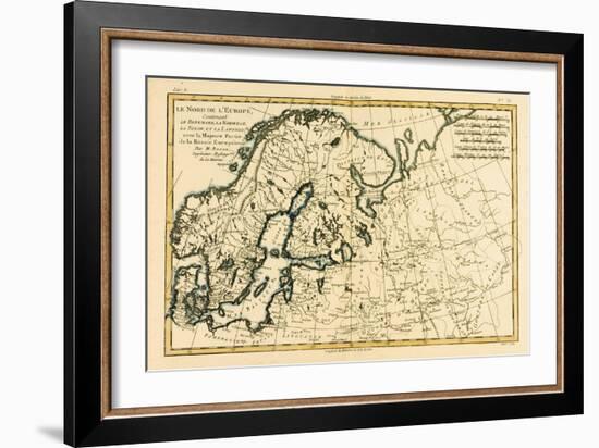 Northern Europe, Including Denmark, Norway, Sweden and Lapland, with Most of Western Russia, from…-Charles Marie Rigobert Bonne-Framed Giclee Print