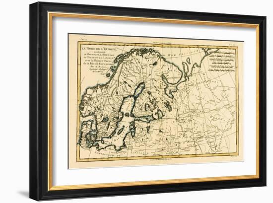 Northern Europe, Including Denmark, Norway, Sweden and Lapland, with Most of Western Russia, from…-Charles Marie Rigobert Bonne-Framed Giclee Print