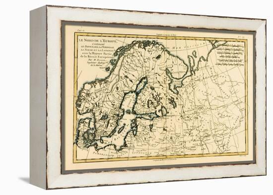 Northern Europe, Including Denmark, Norway, Sweden and Lapland, with Most of Western Russia, from…-Charles Marie Rigobert Bonne-Framed Premier Image Canvas