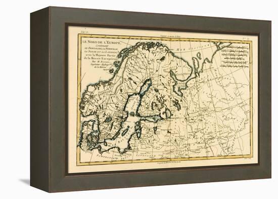Northern Europe, Including Denmark, Norway, Sweden and Lapland, with Most of Western Russia, from…-Charles Marie Rigobert Bonne-Framed Premier Image Canvas