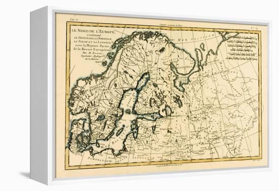 Northern Europe, Including Denmark, Norway, Sweden and Lapland, with Most of Western Russia, from…-Charles Marie Rigobert Bonne-Framed Premier Image Canvas