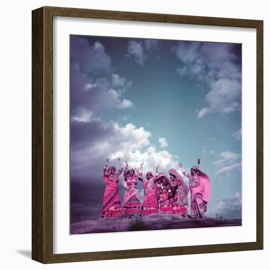 Northern Indian Tribe of Banjara Dancers Performing Somewhere in Hyderabad-Jack Birns-Framed Photographic Print