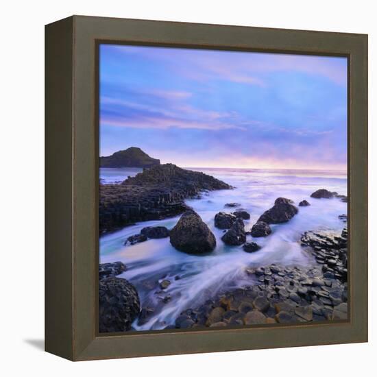 Northern Ireland, County antrim, Giants causeway at dusk-Shaun Egan-Framed Premier Image Canvas