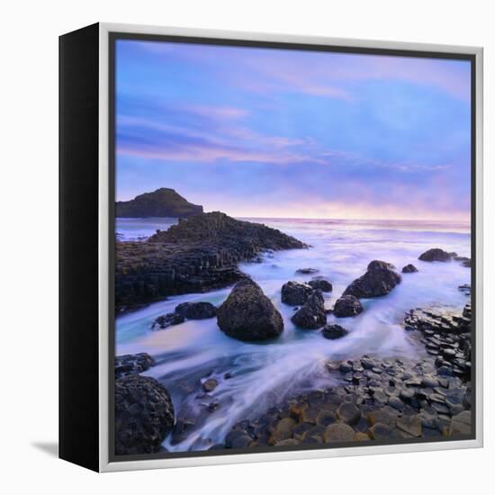 Northern Ireland, County antrim, Giants causeway at dusk-Shaun Egan-Framed Premier Image Canvas