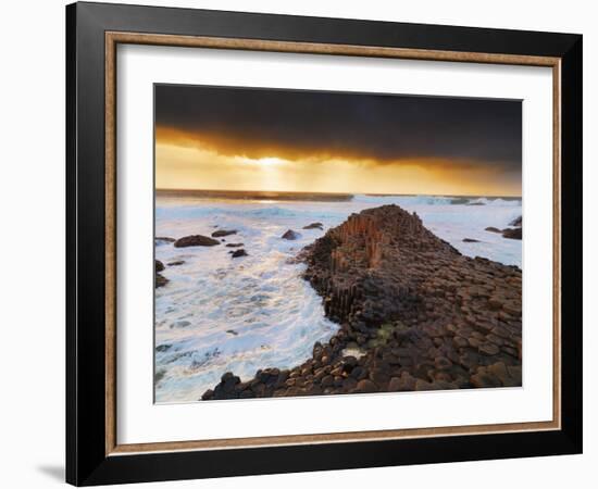 Northern Ireland, County antrim, Giants causeway at sunset-Shaun Egan-Framed Photographic Print