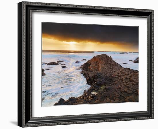 Northern Ireland, County antrim, Giants causeway at sunset-Shaun Egan-Framed Photographic Print