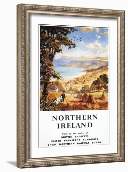 Northern Ireland - Pastoral Scene Man and Dog British Railways Poster-Lantern Press-Framed Art Print