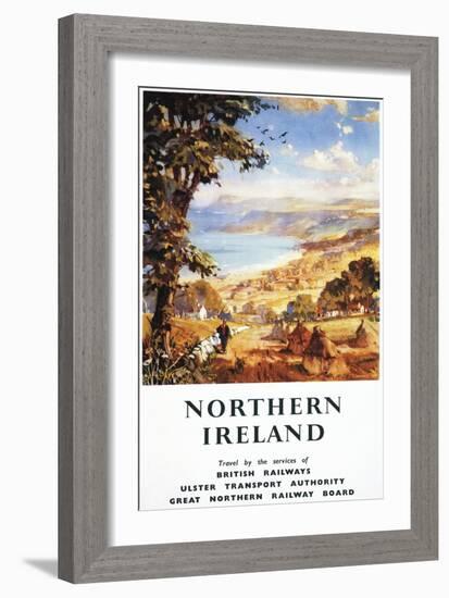 Northern Ireland - Pastoral Scene Man and Dog British Railways Poster-Lantern Press-Framed Art Print