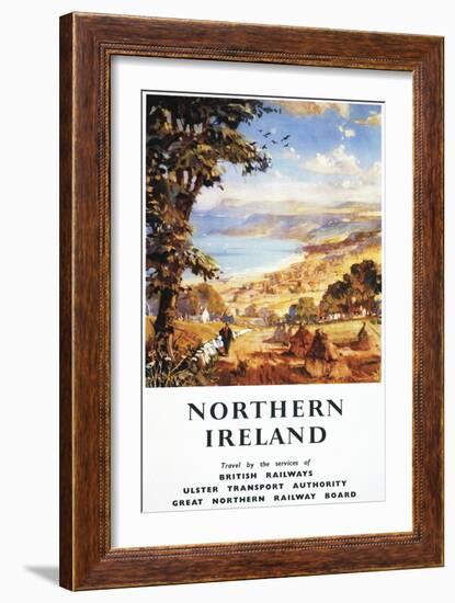 Northern Ireland - Pastoral Scene Man and Dog British Railways Poster-Lantern Press-Framed Art Print