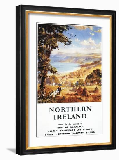 Northern Ireland - Pastoral Scene Man and Dog British Railways Poster-Lantern Press-Framed Art Print