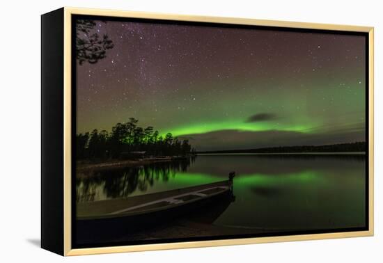 Northern Light or Aurora Borealis Nellim Near Inari Lake Lapland Finland-Renato Granieri-Framed Premier Image Canvas
