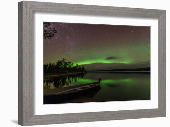 Northern Light or Aurora Borealis Nellim Near Inari Lake Lapland Finland-Renato Granieri-Framed Photographic Print