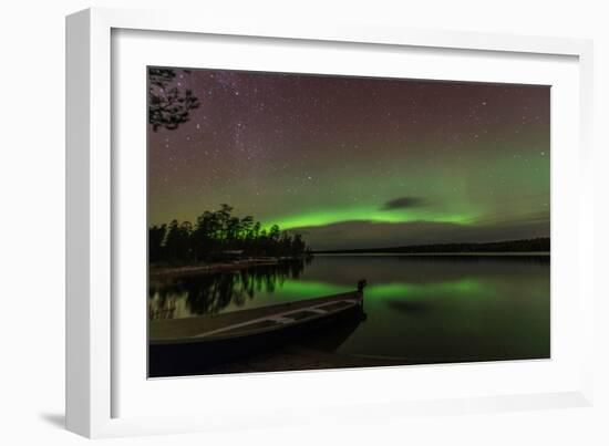 Northern Light or Aurora Borealis Nellim Near Inari Lake Lapland Finland-Renato Granieri-Framed Photographic Print