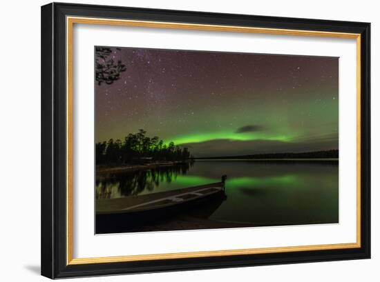 Northern Light or Aurora Borealis Nellim Near Inari Lake Lapland Finland-Renato Granieri-Framed Photographic Print