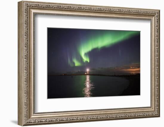 Northern Lights (Aurora Borealis) at Grotta Island Lighthouse, Polar Regions-Matthew Williams-Ellis-Framed Photographic Print