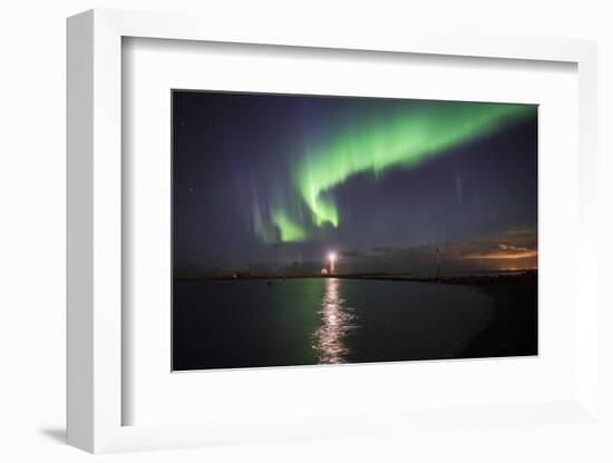 Northern Lights (Aurora Borealis) at Grotta Island Lighthouse, Polar Regions-Matthew Williams-Ellis-Framed Photographic Print