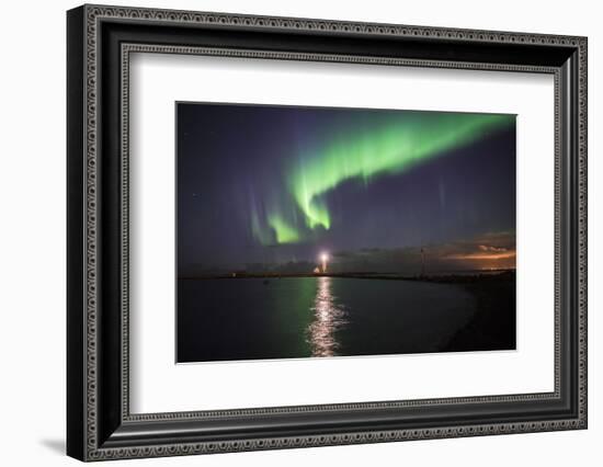 Northern Lights (Aurora Borealis) at Grotta Island Lighthouse, Polar Regions-Matthew Williams-Ellis-Framed Photographic Print