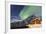 Northern Lights (Aurora Borealis) Illuminate Snowy Peaks and Wooden Cabin on a Starry Night-Roberto Moiola-Framed Photographic Print