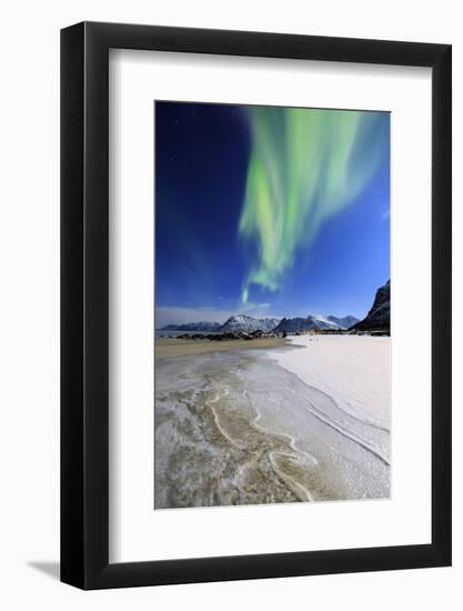 Northern Lights (Aurora Borealis) on Gymsoyan Sky-Roberto Moiola-Framed Photographic Print