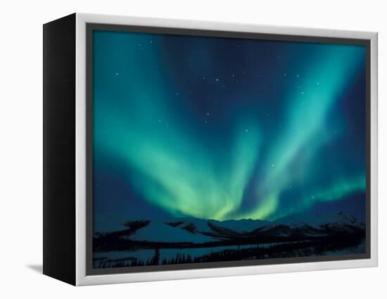 Northern Lights, Endicott Mountains in the Brooks Range, Alaska-Hugh Rose-Framed Premier Image Canvas