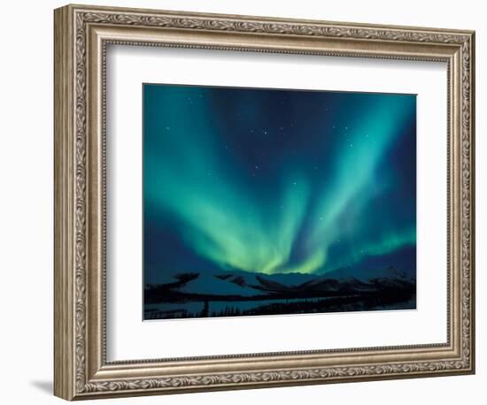 Northern Lights, Endicott Mountains in the Brooks Range, Alaska-Hugh Rose-Framed Photographic Print