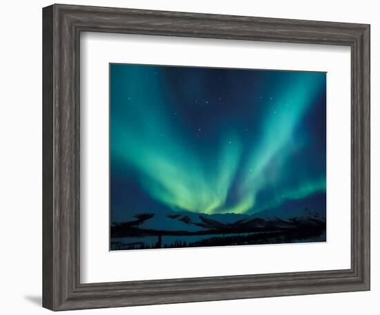 Northern Lights, Endicott Mountains in the Brooks Range, Alaska-Hugh Rose-Framed Photographic Print