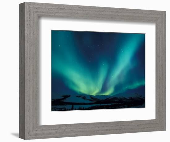 Northern Lights, Endicott Mountains in the Brooks Range, Alaska-Hugh Rose-Framed Photographic Print