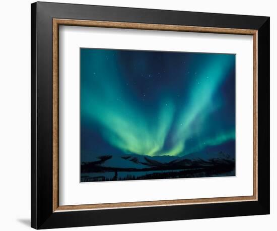 Northern Lights, Endicott Mountains in the Brooks Range, Alaska-Hugh Rose-Framed Photographic Print