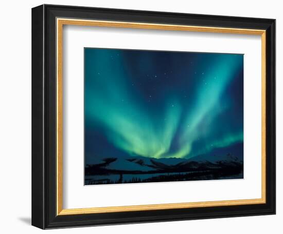 Northern Lights, Endicott Mountains in the Brooks Range, Alaska-Hugh Rose-Framed Photographic Print