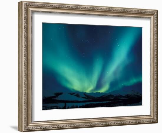 Northern Lights, Endicott Mountains in the Brooks Range, Alaska-Hugh Rose-Framed Photographic Print