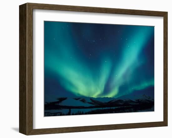 Northern Lights, Endicott Mountains in the Brooks Range, Alaska-Hugh Rose-Framed Photographic Print