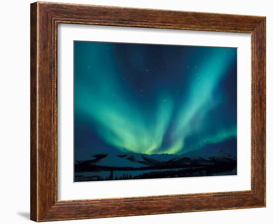 Northern Lights, Endicott Mountains in the Brooks Range, Alaska-Hugh Rose-Framed Photographic Print