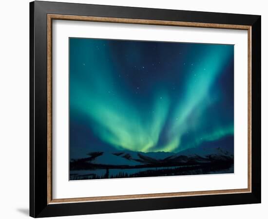 Northern Lights, Endicott Mountains in the Brooks Range, Alaska-Hugh Rose-Framed Photographic Print