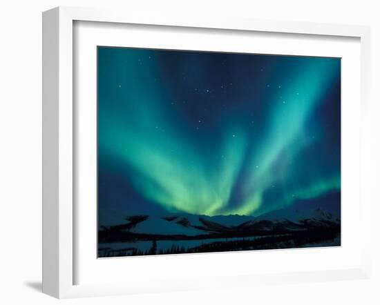 Northern Lights, Endicott Mountains in the Brooks Range, Alaska-Hugh Rose-Framed Photographic Print