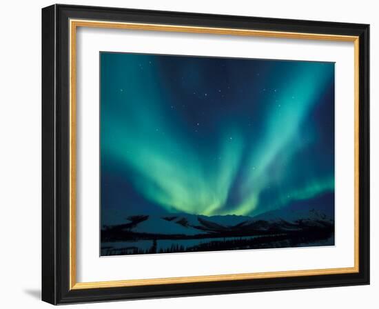 Northern Lights, Endicott Mountains in the Brooks Range, Alaska-Hugh Rose-Framed Photographic Print