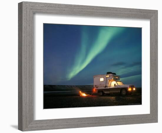 Northern Lights, North Slope of Brooks Range, USA-Steve Kazlowski-Framed Photographic Print