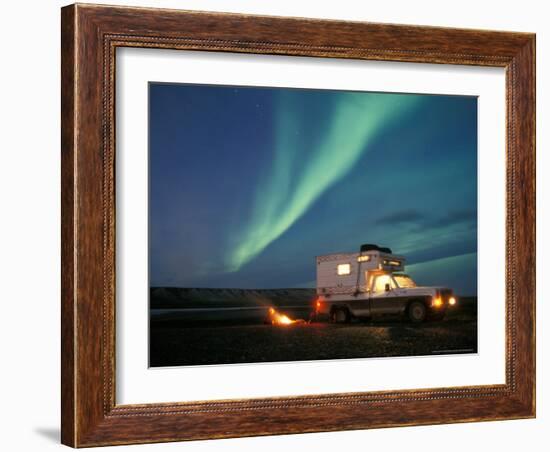 Northern Lights, North Slope of Brooks Range, USA-Steve Kazlowski-Framed Photographic Print