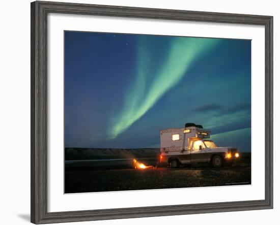 Northern Lights, North Slope of Brooks Range, USA-Steve Kazlowski-Framed Photographic Print