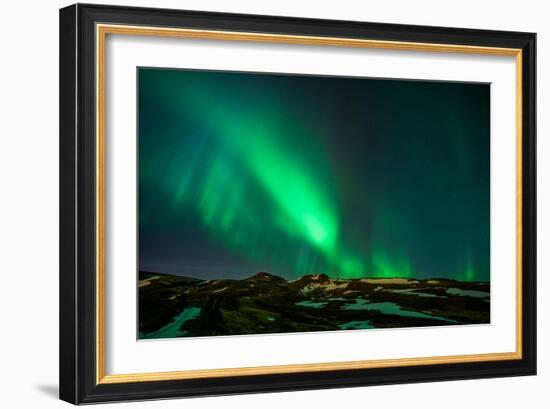 Northern Lights or Aurora Borealis over Mt. Ulfarsfell, Close to Reykjavik, Iceland-Arctic-Images-Framed Premium Photographic Print