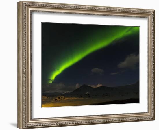 Northern Lights or Aurora Borealis, Snaefellsnes Peninsula During Winter. Iceland-Martin Zwick-Framed Photographic Print