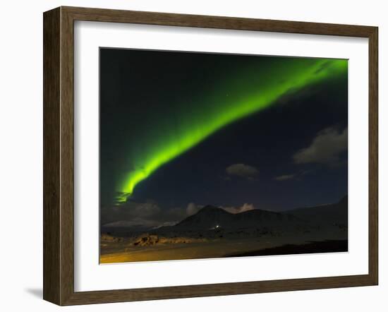 Northern Lights or Aurora Borealis, Snaefellsnes Peninsula During Winter. Iceland-Martin Zwick-Framed Photographic Print