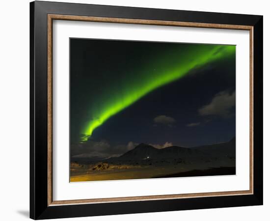 Northern Lights or Aurora Borealis, Snaefellsnes Peninsula During Winter. Iceland-Martin Zwick-Framed Photographic Print