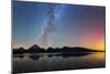 Northern Lights over Jackson Lake Pano-Darren White Photography-Mounted Photographic Print