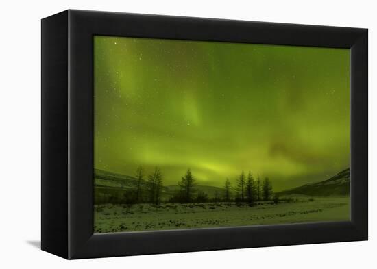 Northern lights over Putoransky State Nature Reserve, Putorana Plateau, Siberia, Russia-Sergey Gorshkov-Framed Premier Image Canvas