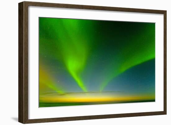 Northern Lights over the Sea, Beaufort Sea, ANWR, Alaska, USA-Steve Kazlowski-Framed Photographic Print