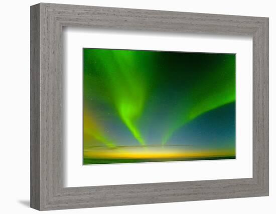 Northern Lights over the Sea, Beaufort Sea, ANWR, Alaska, USA-Steve Kazlowski-Framed Photographic Print